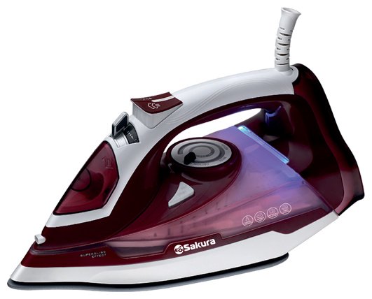 Утюг Sakura SA-3072CR белый, бордовый