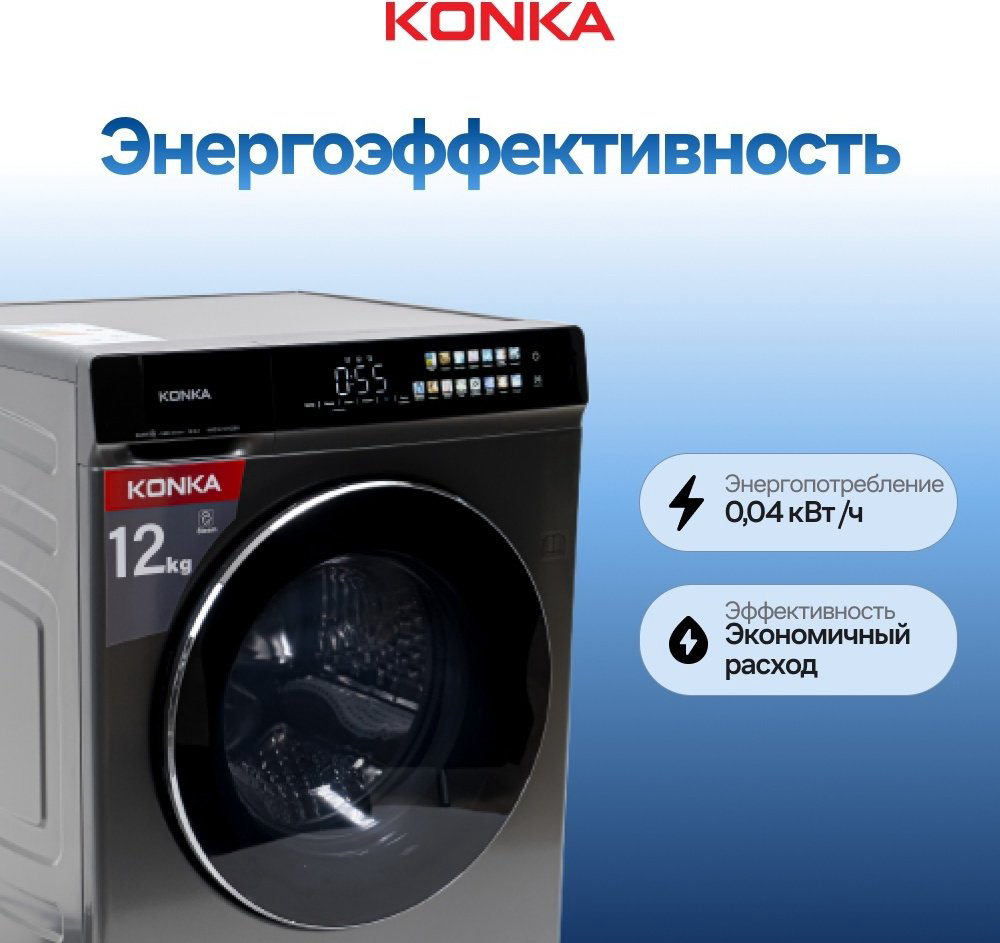 Стиральная машина KONKA KWD12-14H22BG черный купить,NaN