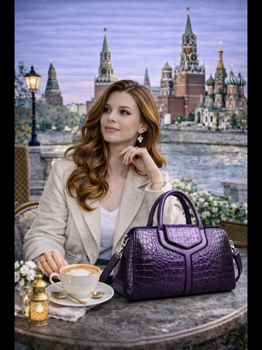 Мини-сумка del'Moro хлопок фиолетовый купить,NaN