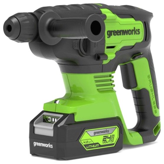 Перфоратор Greenworks GD24SDS2K4 (3803007UBRU) 2 Дж, SDS-Plus