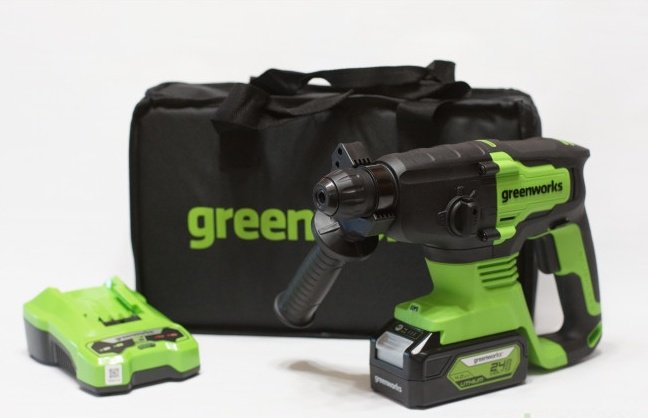 Перфоратор Greenworks GD24SDS2K4 (3803007UBRU) 2 Дж, SDS-Plus - ForteMarket Перфоратор Greenworks GD24SDS2K4 (3803007UBRU) 2 Дж, SDS-Plus купить,0