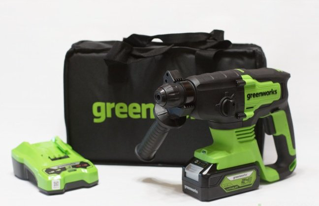 Перфоратор Greenworks GD24SDS2K4 (3803007UBRU) 2 Дж, SDS-Plus купить,123490