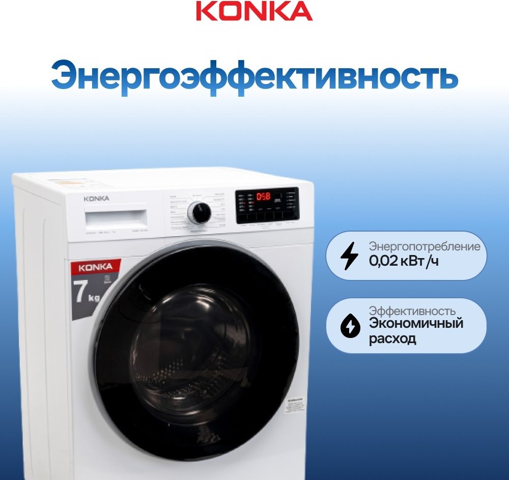 Стиральная машина KONKA KWM07-12B13BW белый - ForteMarket Стиральная машина KONKA KWM07-12B13BW белый купить,0