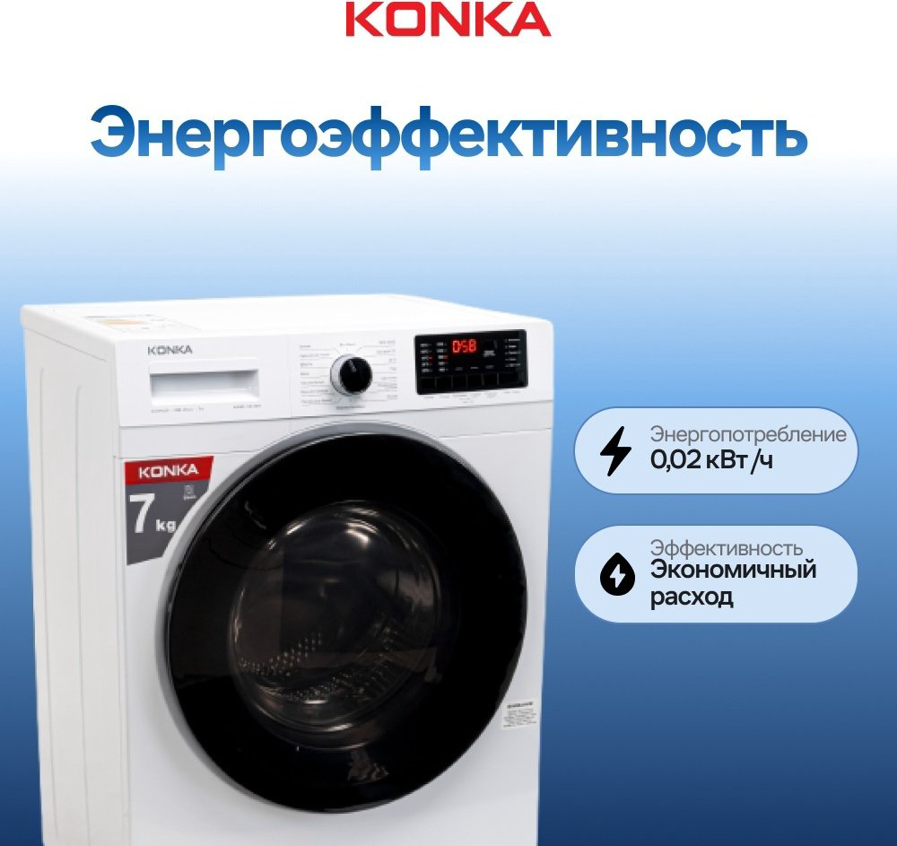 Стиральная машина KONKA KWM07-12B13BW белый купить,NaN