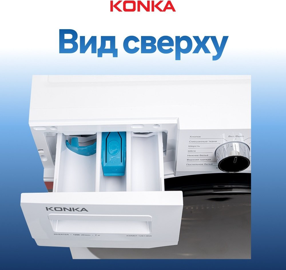 Стиральная машина KONKA KWM07-12B13BW белый купить,NaN