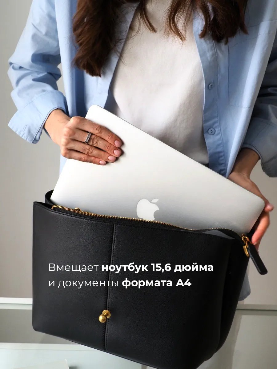 Сумка тоут Bloom of Life экокожа черный