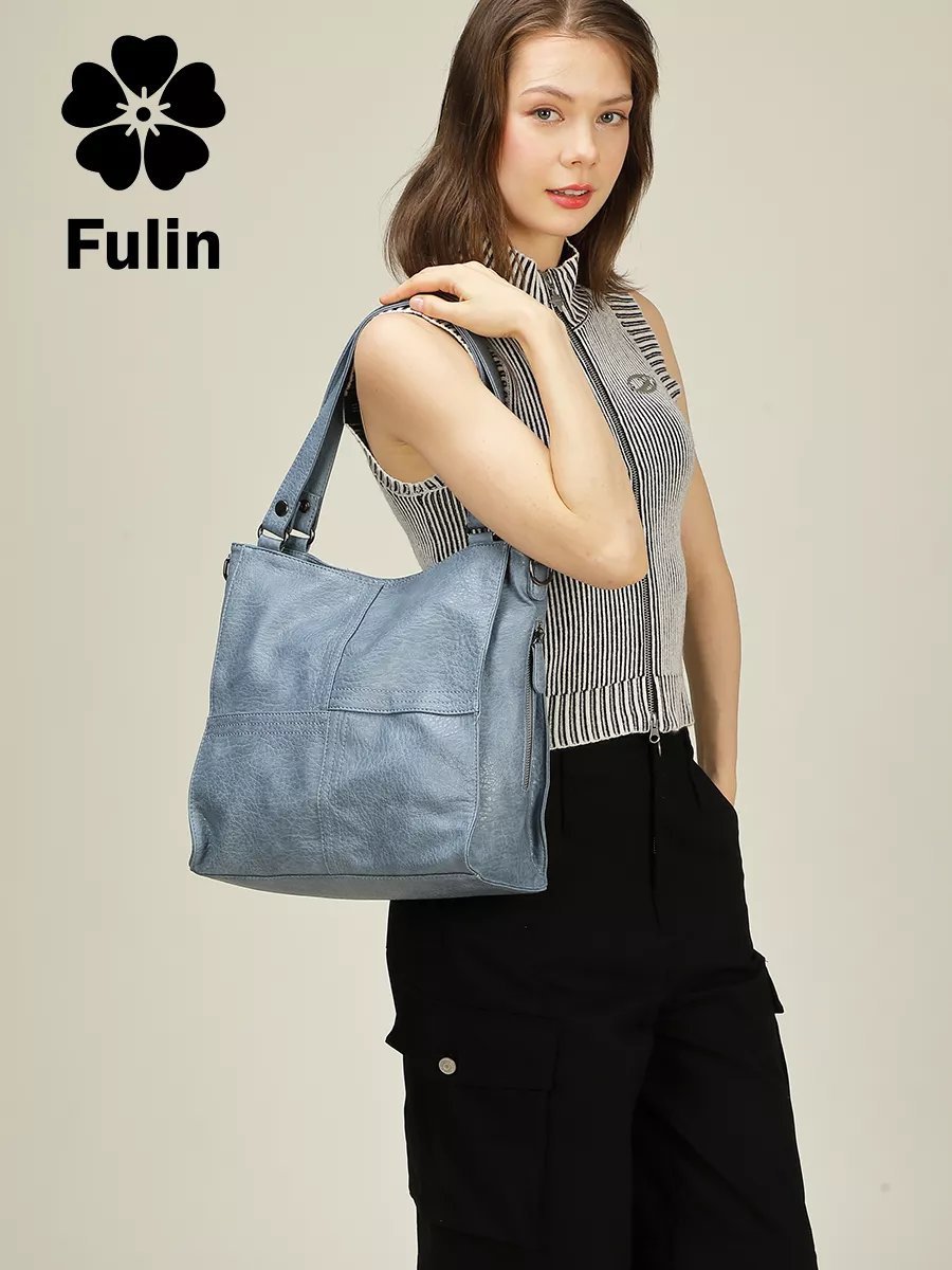 Сумка багет FULIN экокожа синий купить,NaN