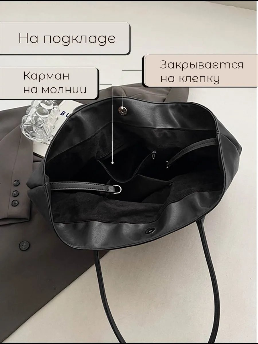 Сумка шоппер TopAccess экокожа черный купить,NaN