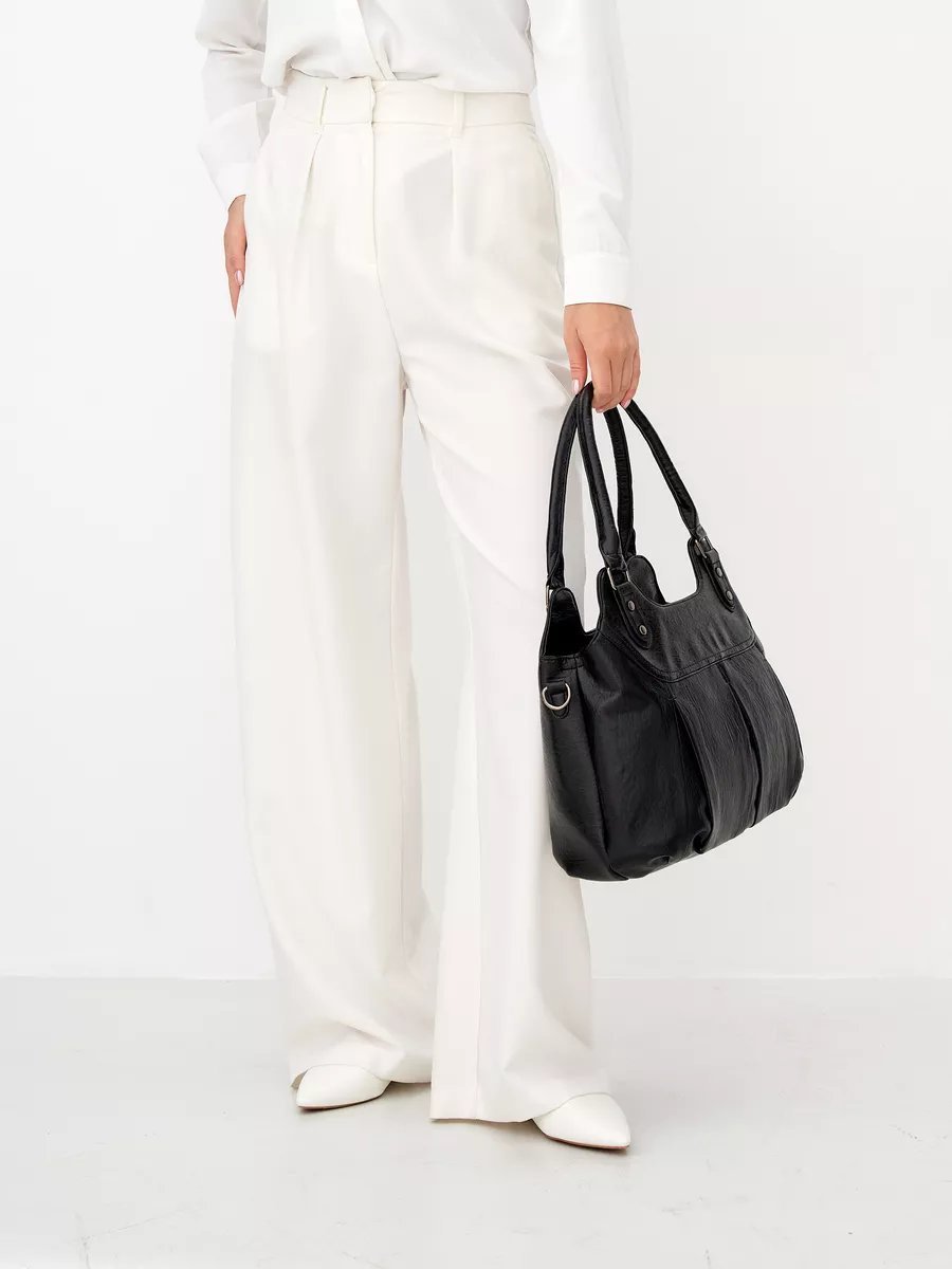Сумка шоппер ICONIC BAGS искусственная кожа черный купить,NaN