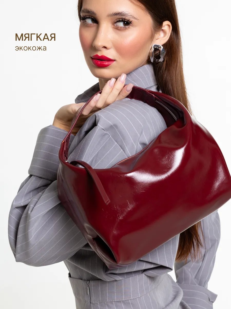 Сумка багет D’ORCE экокожа красный купить,30849