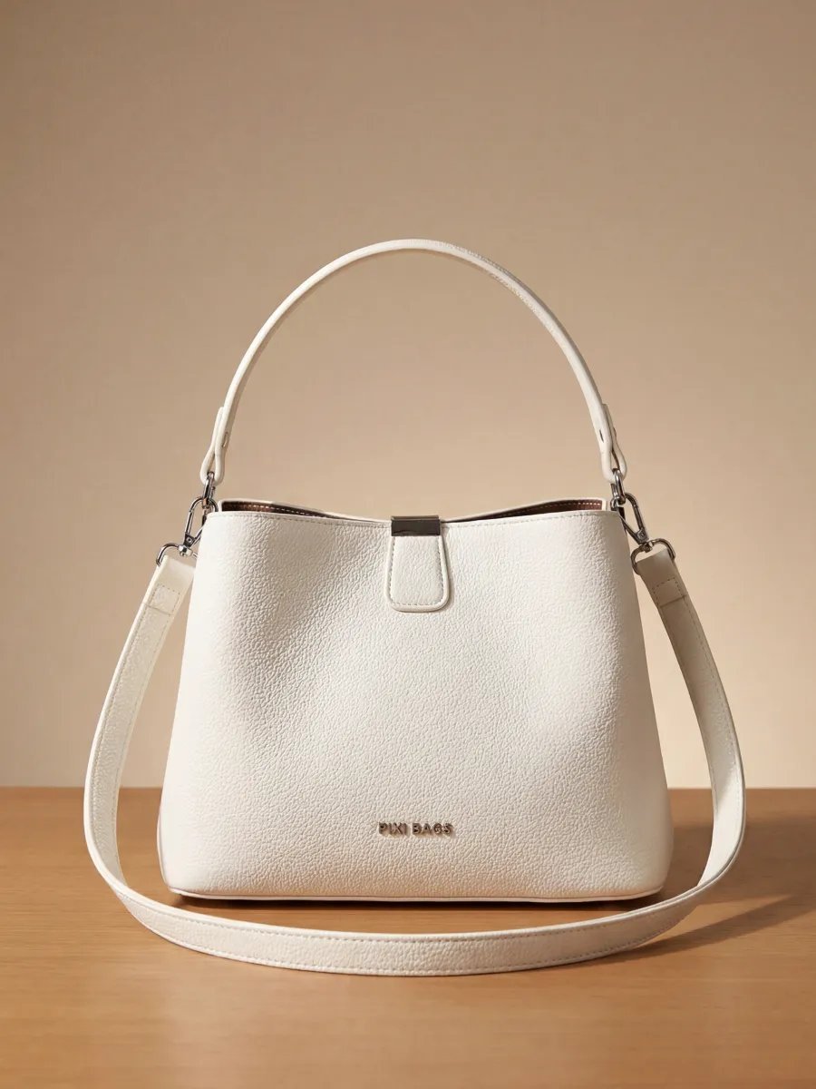 Сумка багет PIXI BAGS искусственная кожа белый купить,NaN