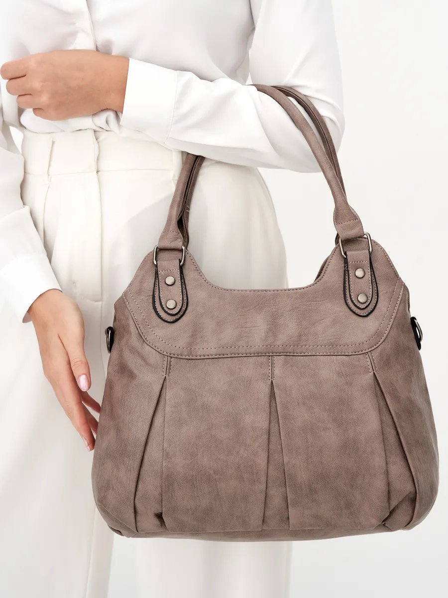 Сумка шоппер ICONIC BAGS искусственная кожа серый купить,NaN