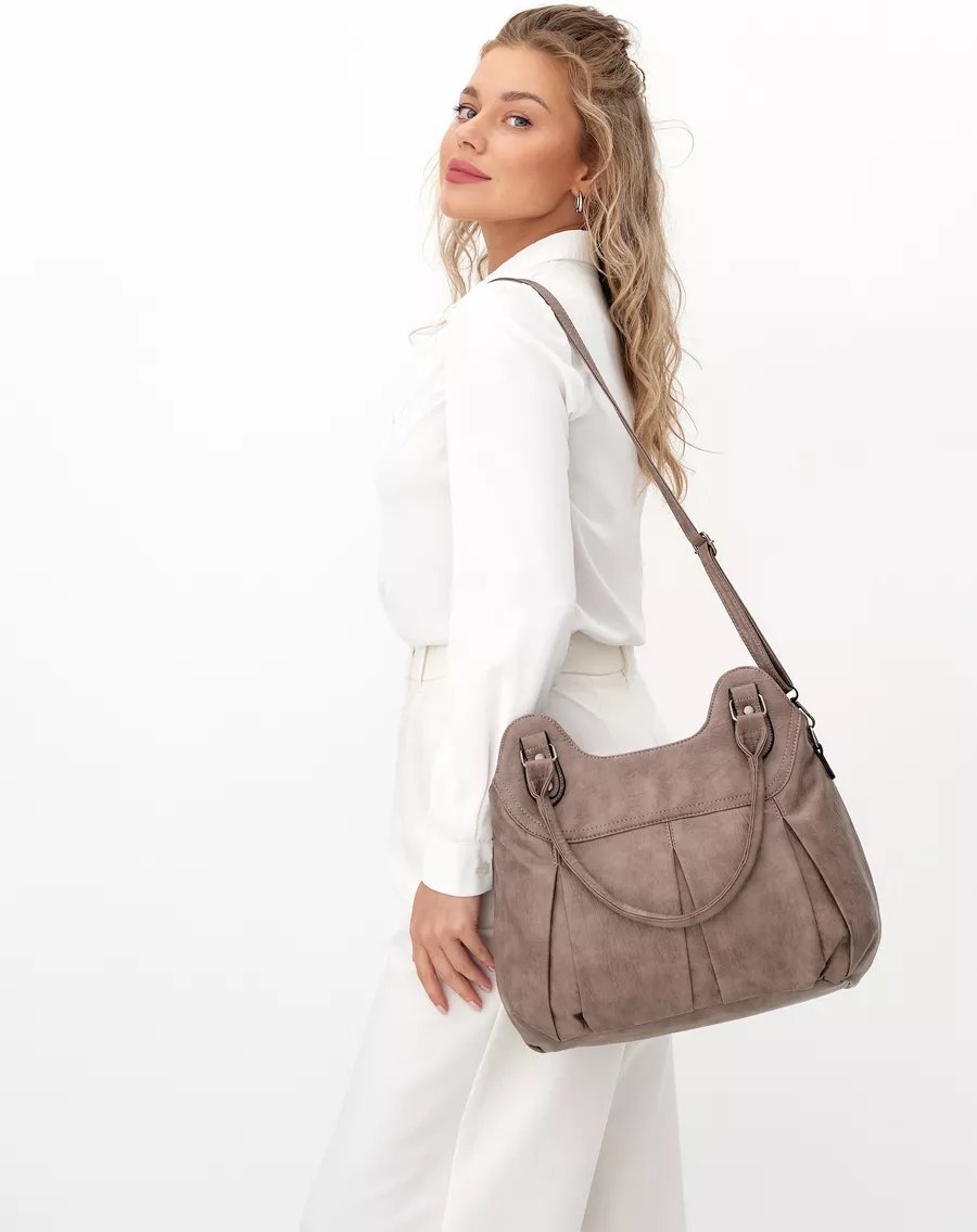Сумка шоппер ICONIC BAGS искусственная кожа серый купить,NaN