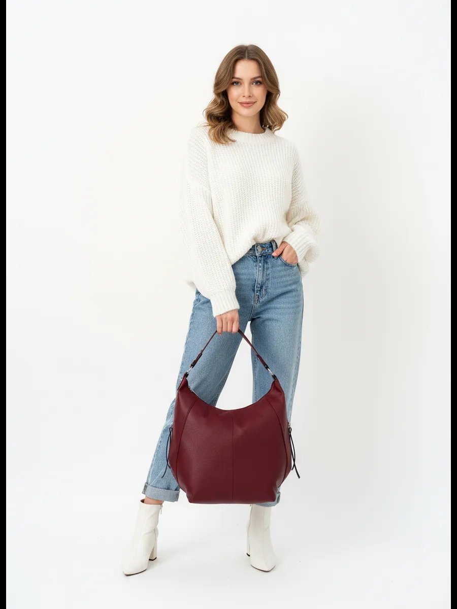 Сумка шоппер ICONIC BAGS искусственная кожа красный купить,NaN