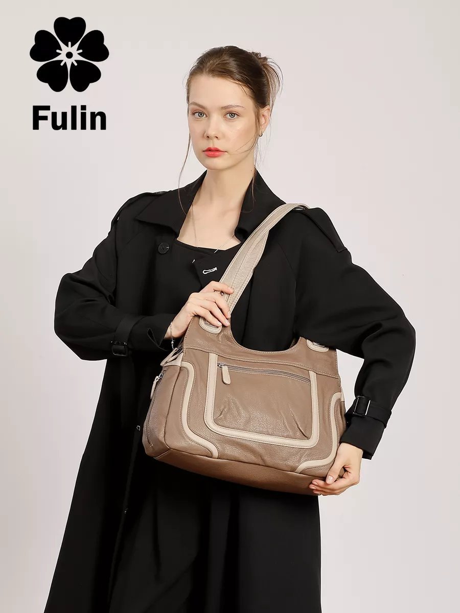 Сумка шоппер FULIN искусственная кожа зеленый купить,NaN
