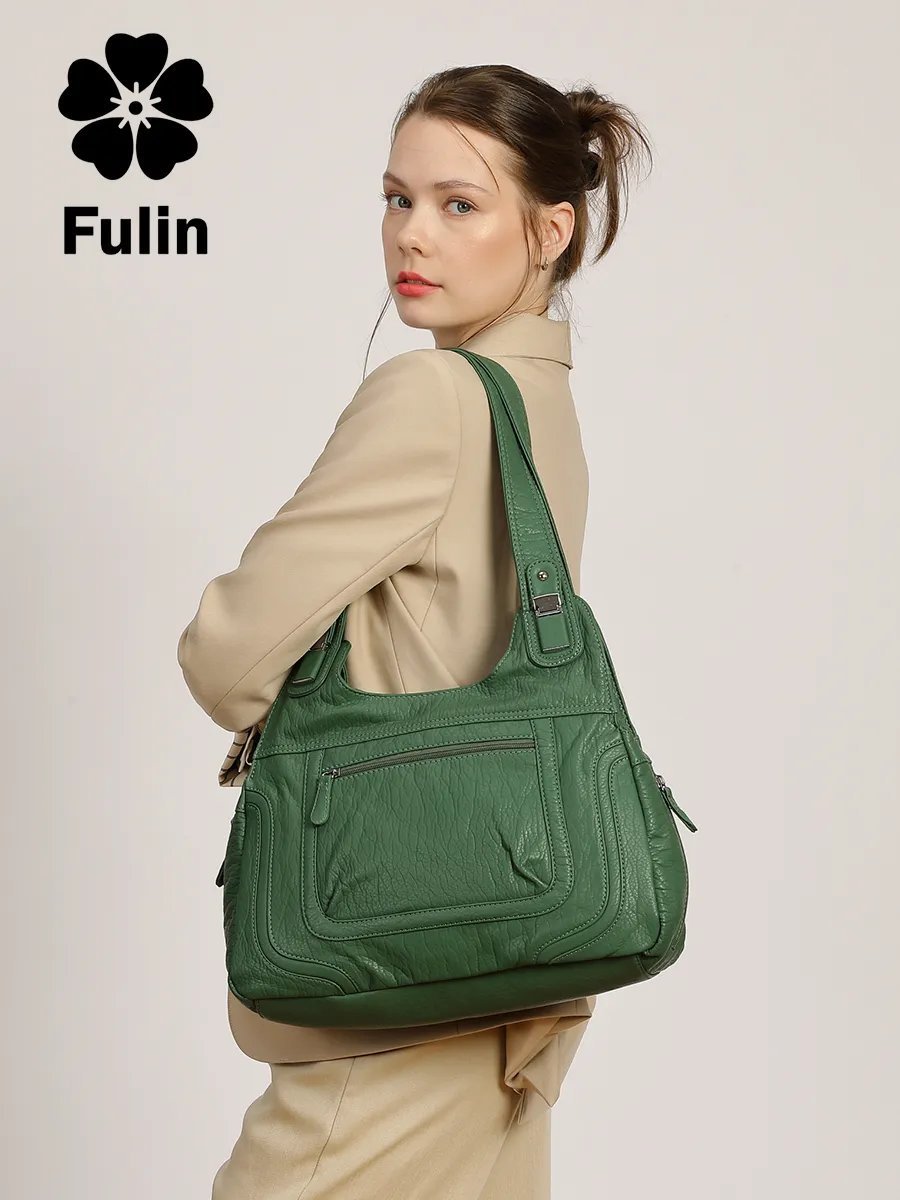 Сумка шоппер FULIN искусственная кожа зеленый купить,NaN