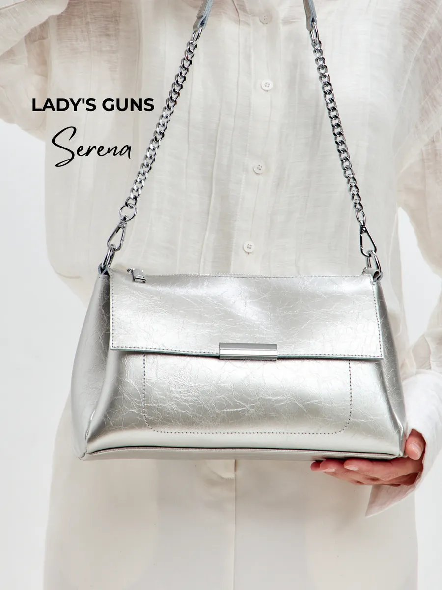 Сумка кросс-боди Lady's Guns натуральная кожа серый купить,NaN