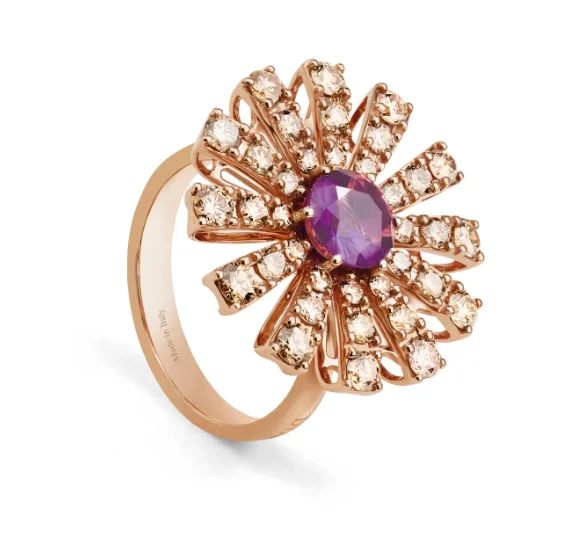 Кольцо Damiani Margherita 20072763 розовое золото 13р 3.35гр купить,1910000