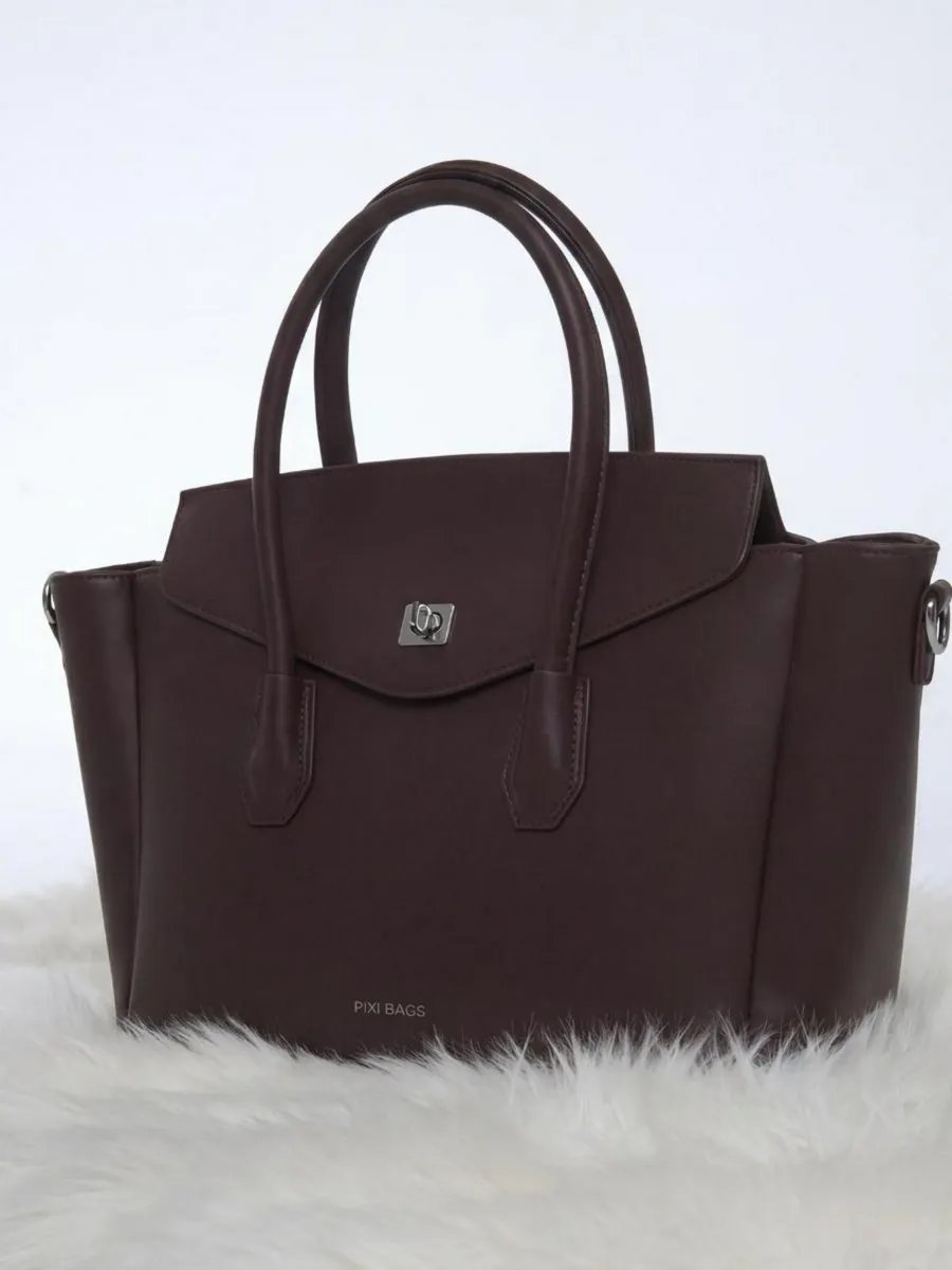 Сумка тоут PIXI BAGS экокожа коричневый купить,NaN