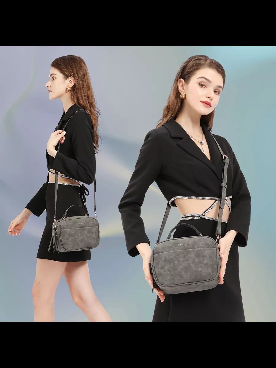 Мини-сумка BIANCA RINA нейлон серый купить,NaN