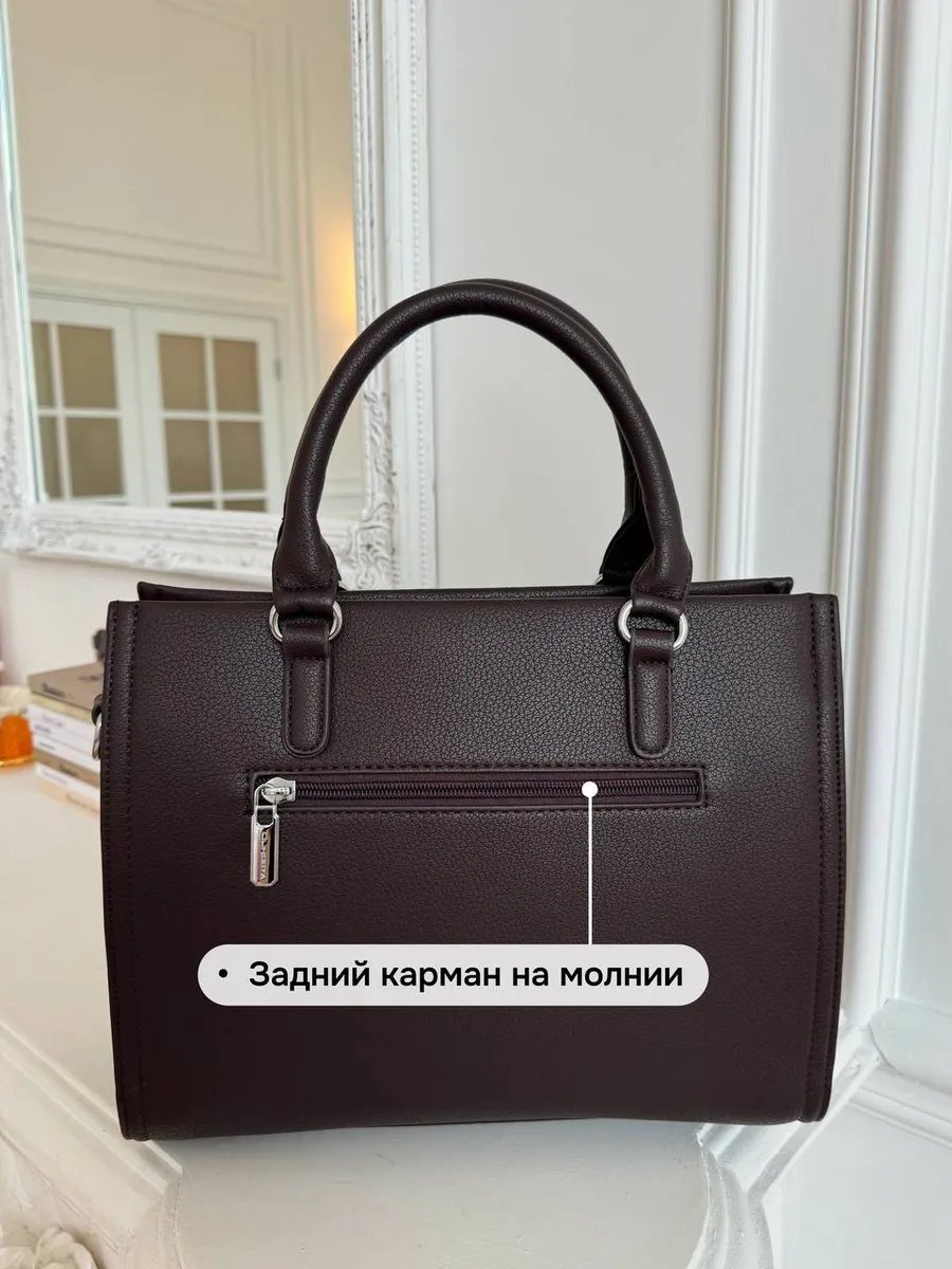 Сумка тоут OLIHIIDEYA экокожа коричневый купить,NaN