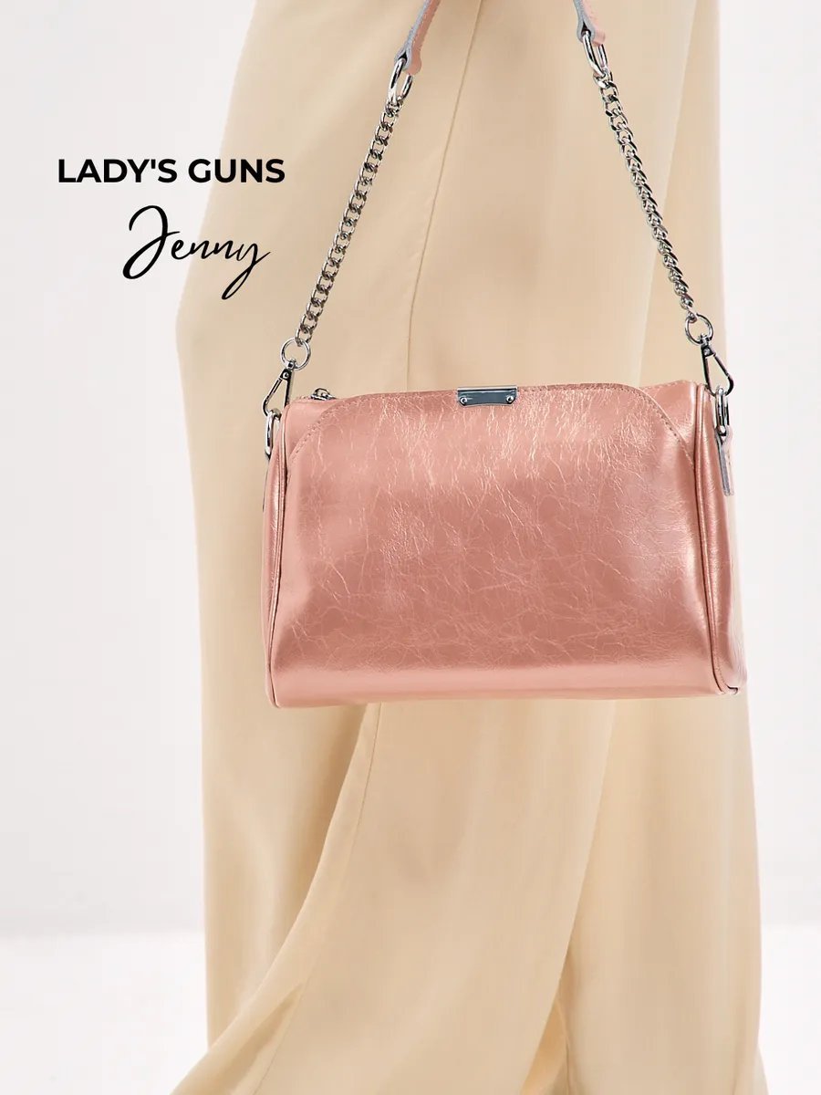 Сумка багет Lady's Guns натуральная кожа розовый купить,NaN