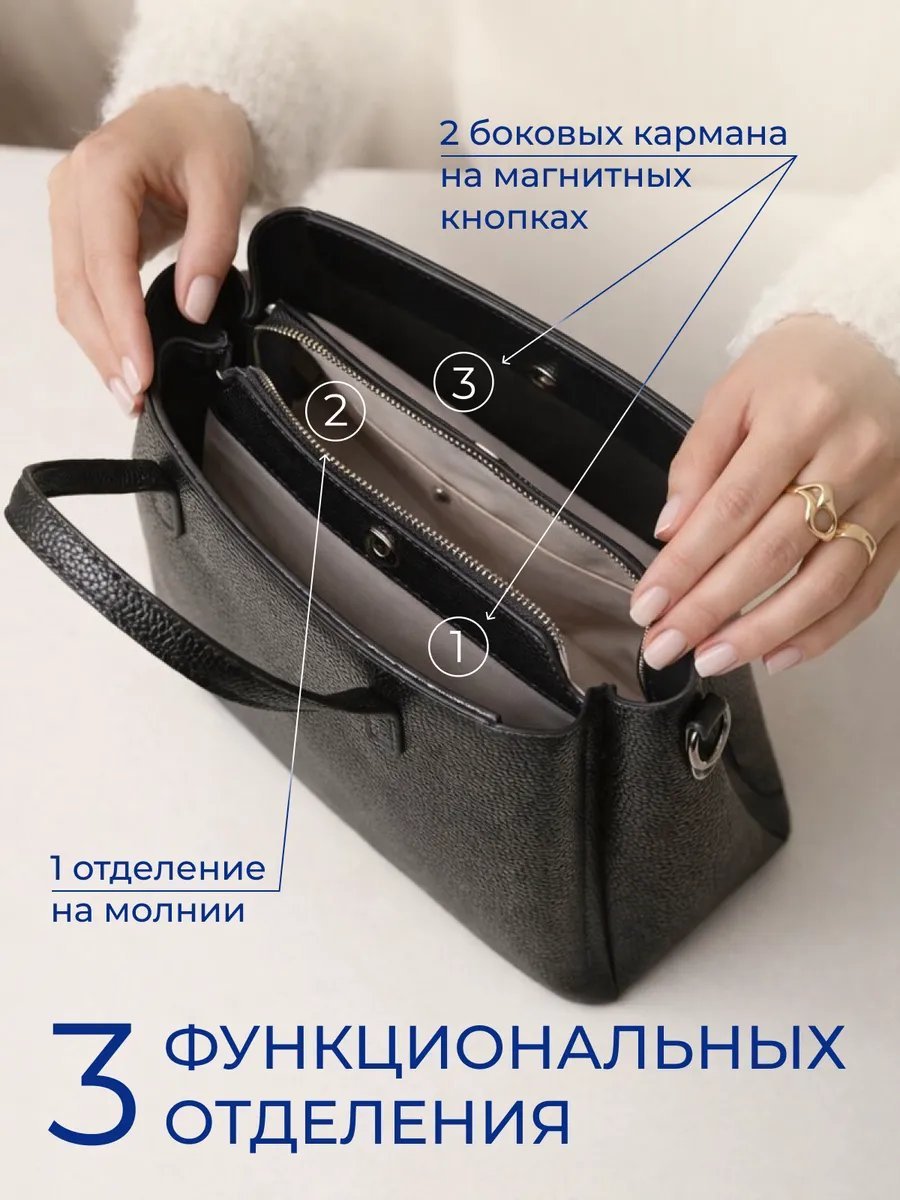 Сумка кросс-боди Alex&Irina's store экокожа черный купить,NaN