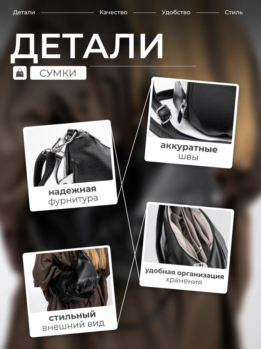 Сумка кросс-боди экокожа черный купить,NaN