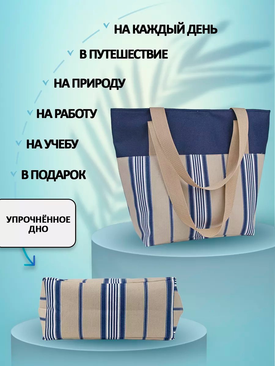 Сумка шоппер Небосой текстиль синий купить,NaN
