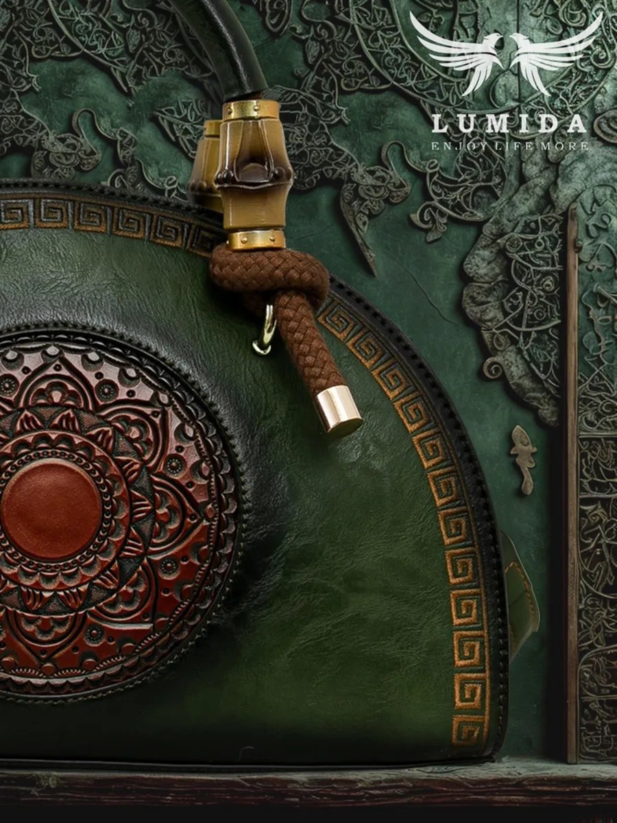 Мини-сумка Lumida натуральная кожа зеленый купить,NaN