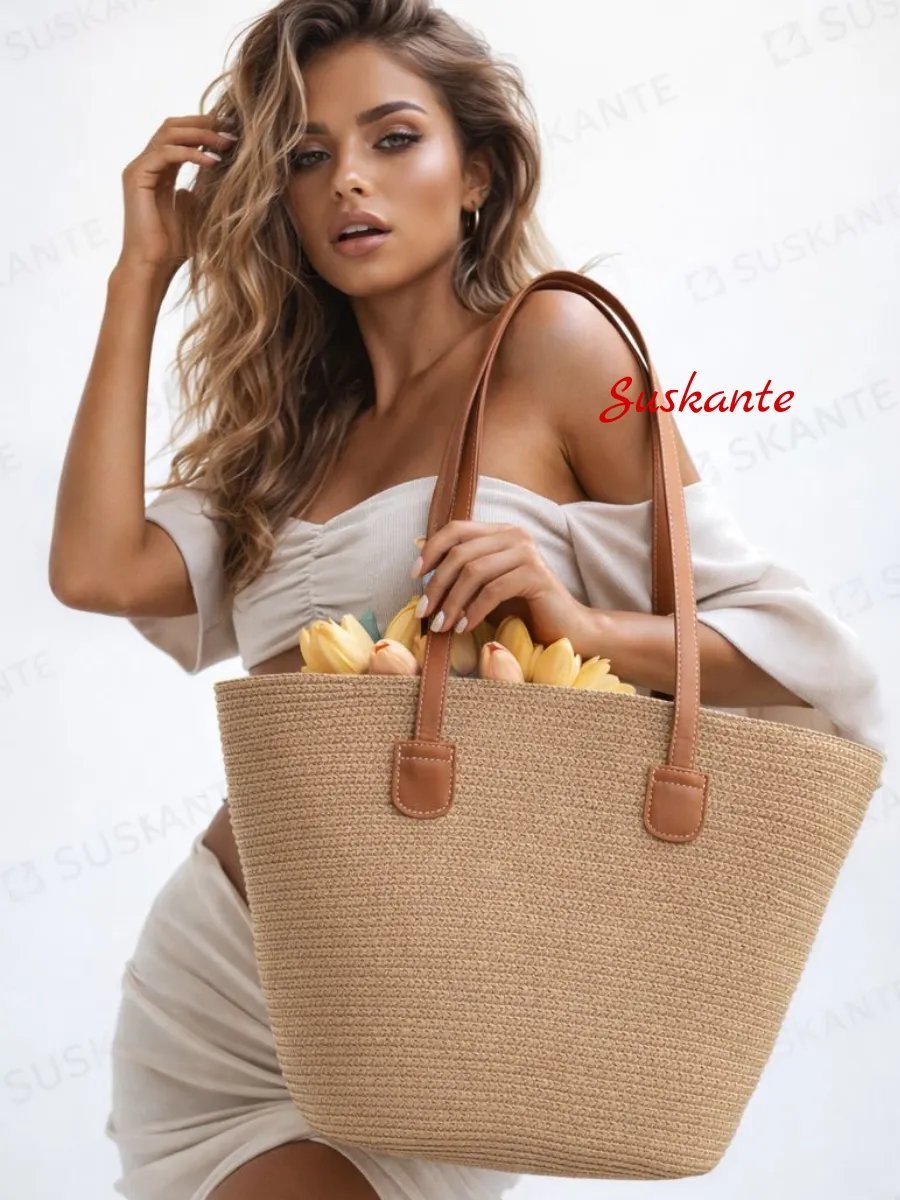 Сумка шоппер Suskante джут коричневый купить,NaN