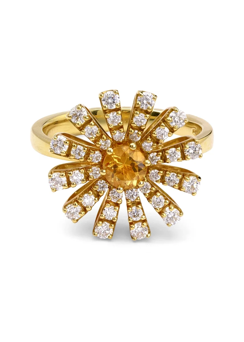 Кольцо Damiani Margherita 20072770 желтое золото 17.8р 5гр купить,NaN