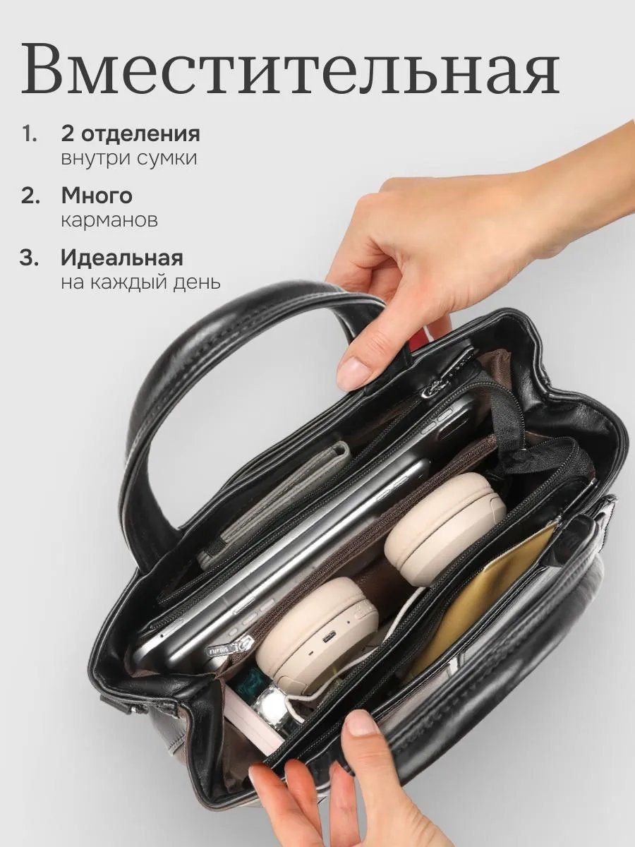 Сумка кросс-боди Personarum экокожа черный купить,NaN