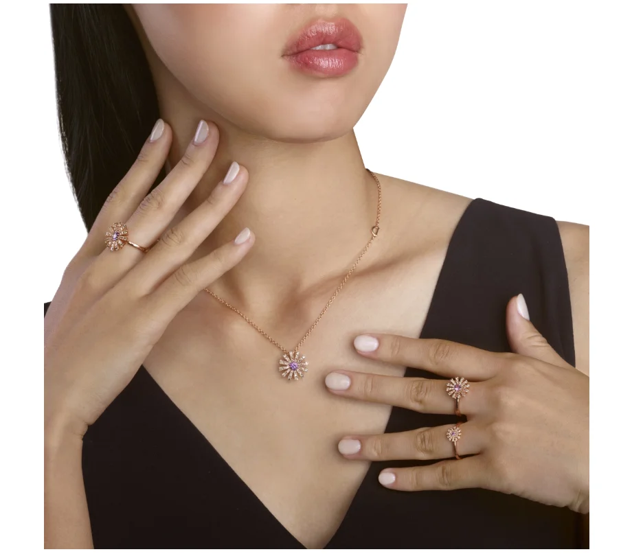 Кольцо Damiani Margherita 20072763 розовое золото 13р 3.35гр купить,1910000