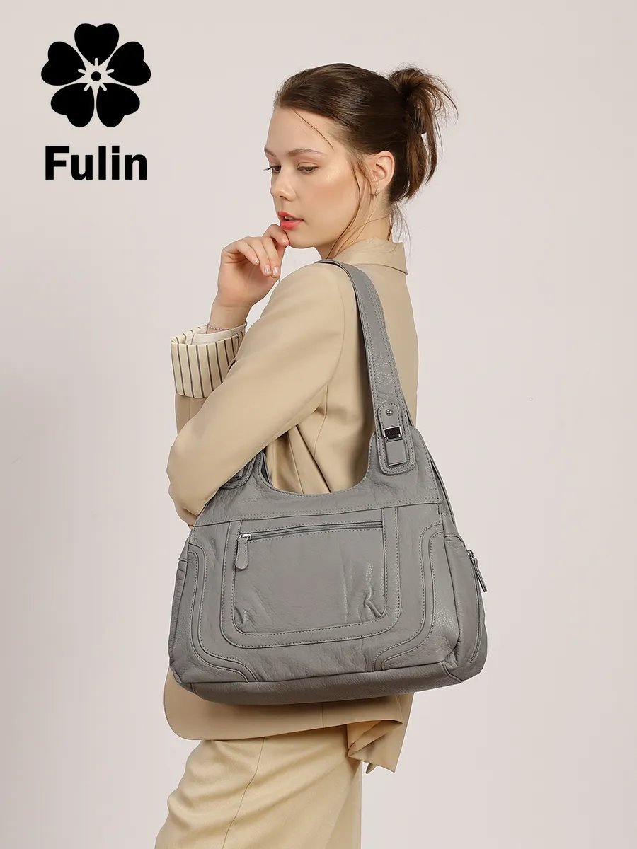 Сумка шоппер FULIN искусственная кожа серый купить,NaN