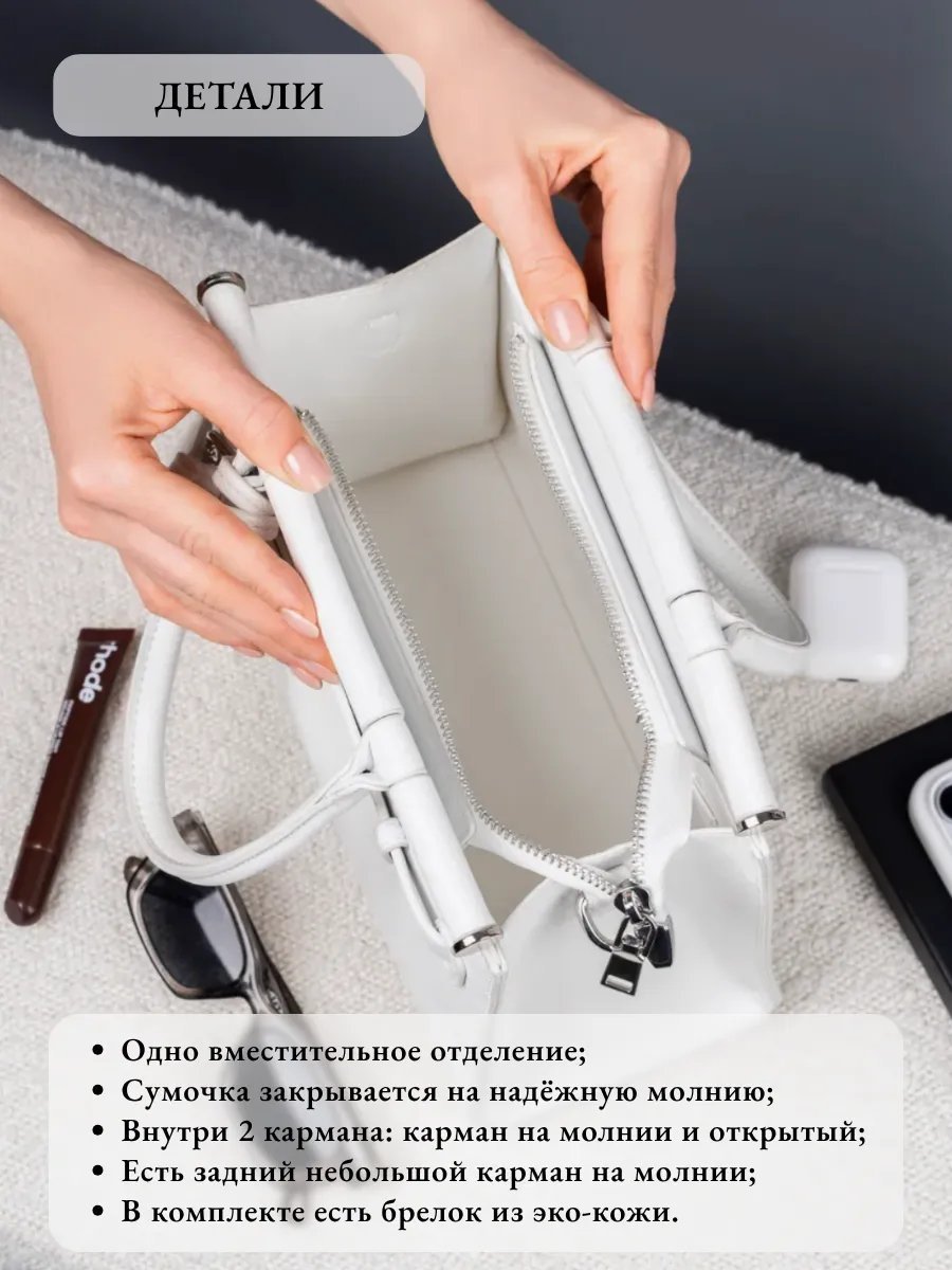Мини-сумка Kella экокожа белый купить,NaN