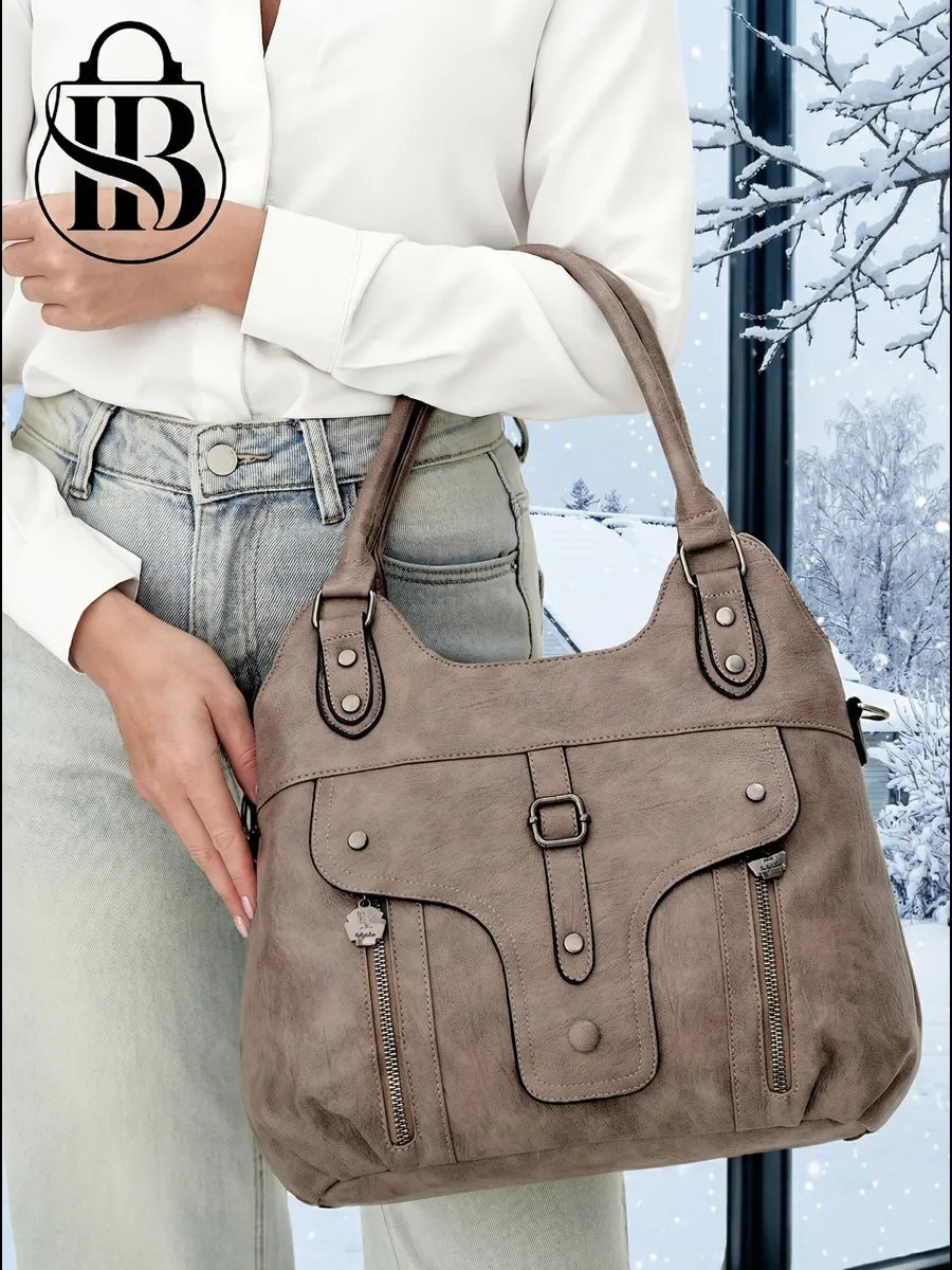 Сумка шоппер ICONIC BAGS искусственная кожа бежевый купить,NaN