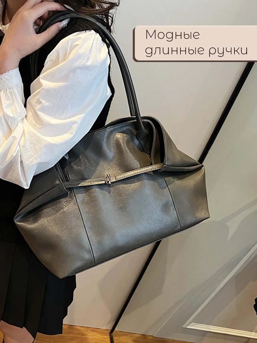 Сумка шоппер TopAccess экокожа серый купить,NaN