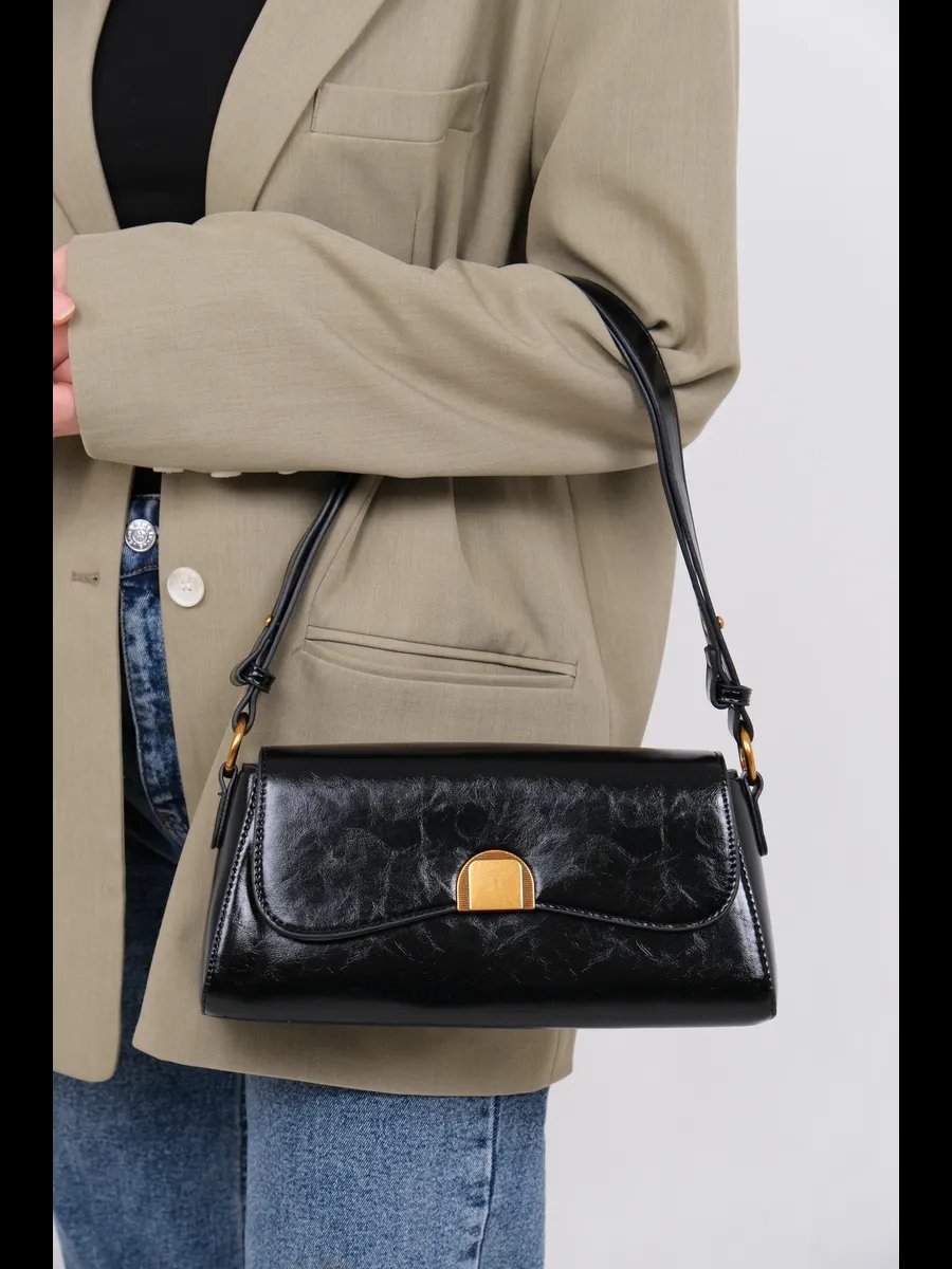 Сумка багет VELARIA BAGS экокожа черный купить,NaN