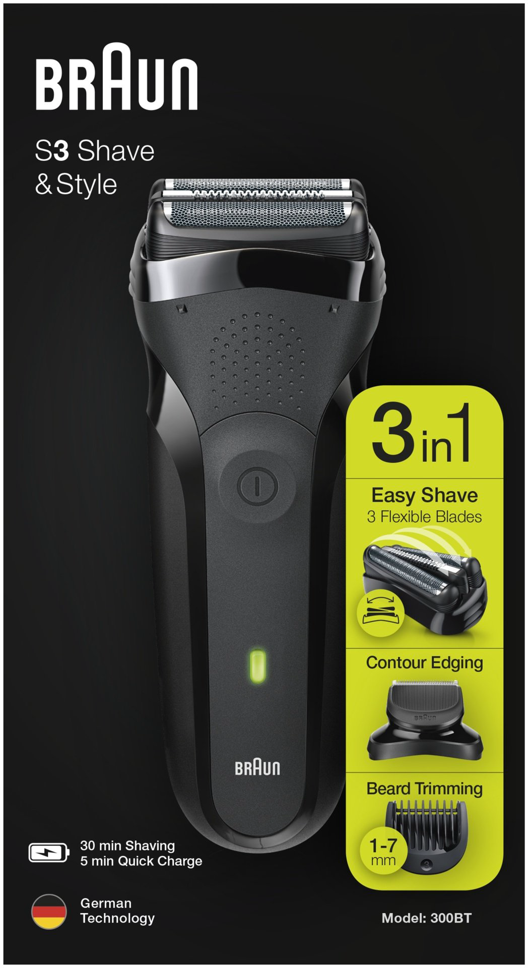 Электробритва Braun Series 3 300BT сеточная от аккумулятора купить,NaN