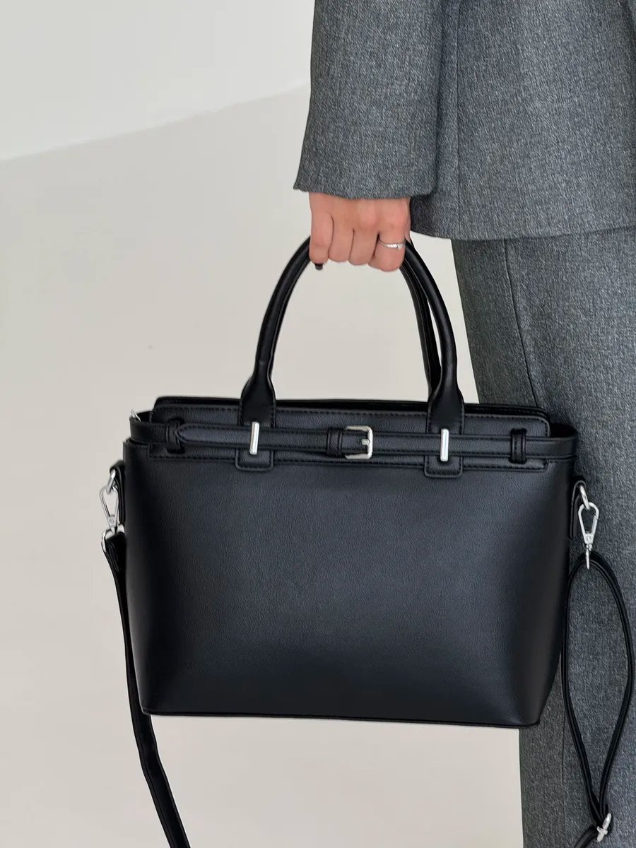 Сумка тоут VIbags искусственная кожа черный купить,NaN