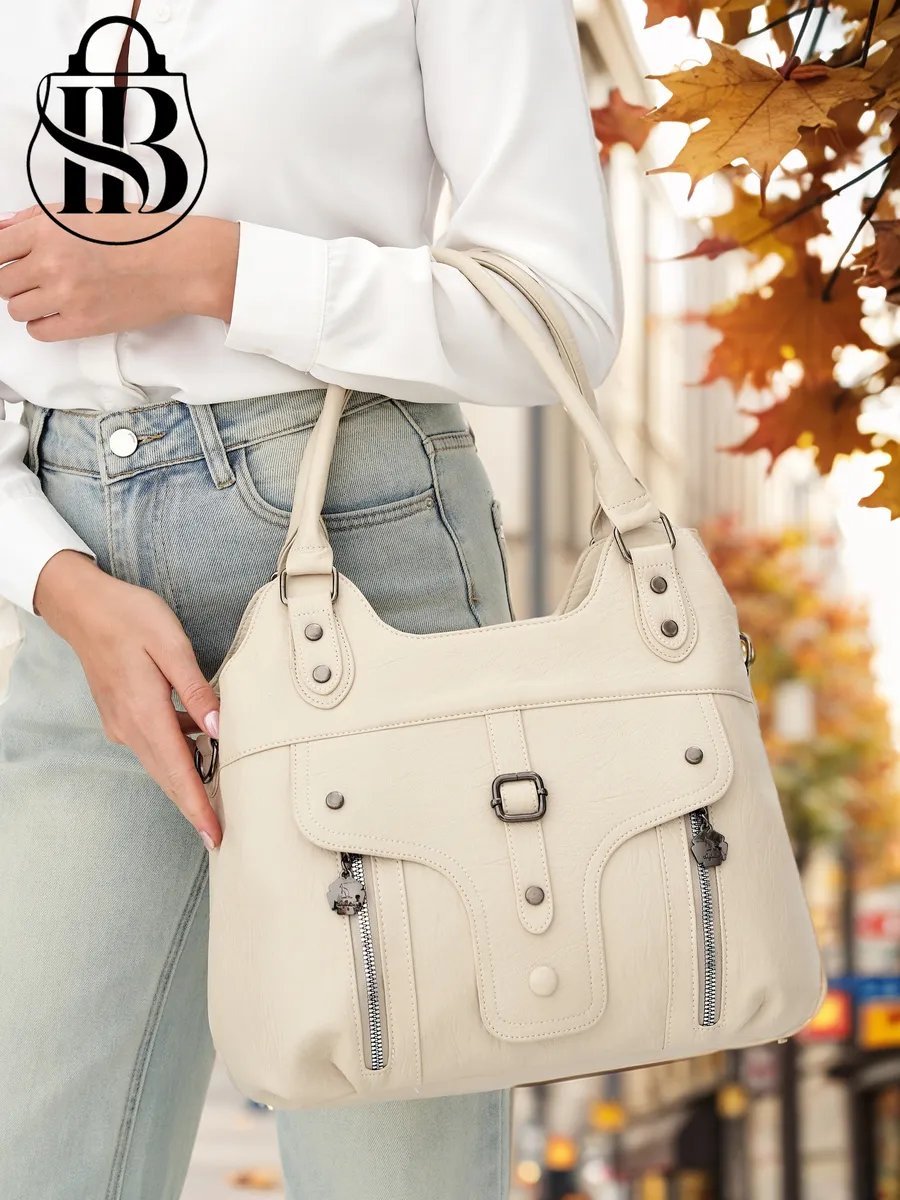 Сумка шоппер ICONIC BAGS искусственная кожа бежевый купить,NaN
