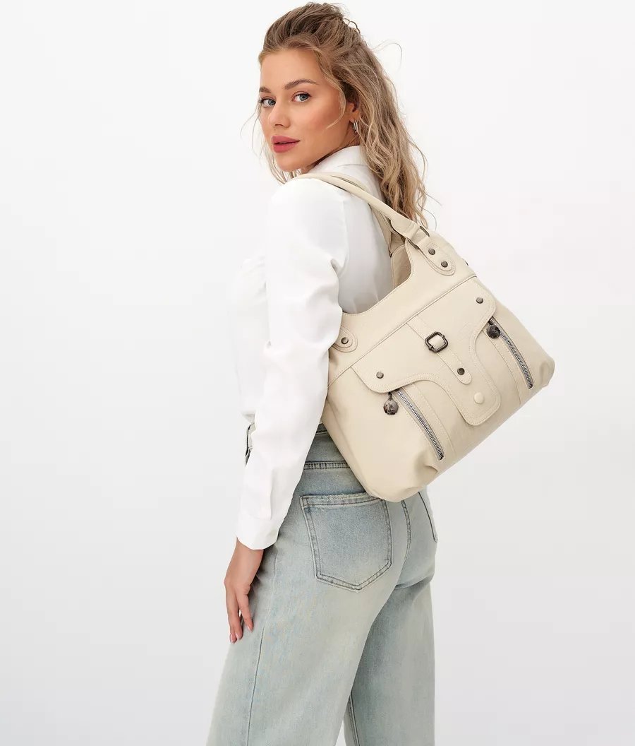 Сумка шоппер ICONIC BAGS искусственная кожа бежевый купить,NaN