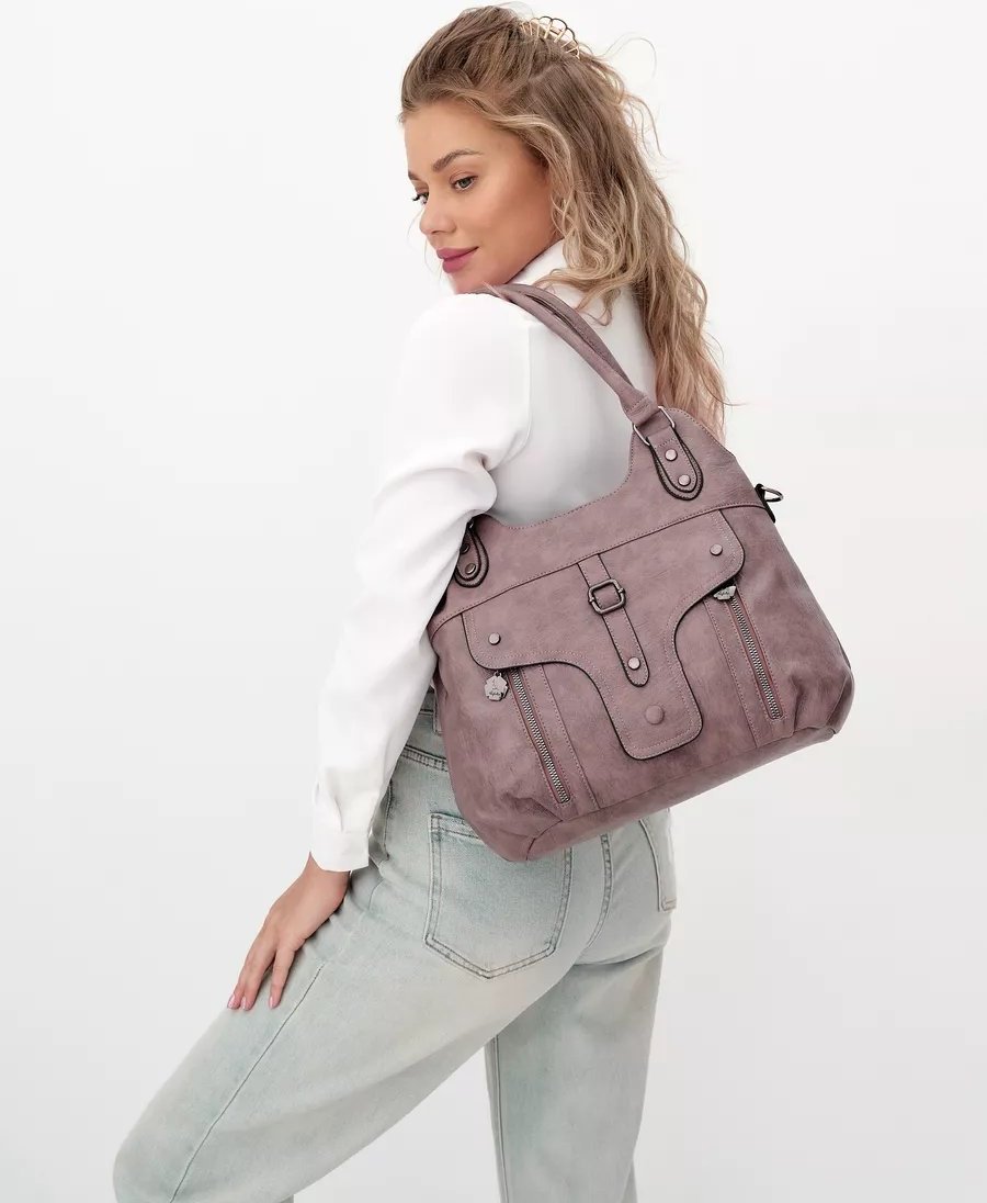 Сумка шоппер ICONIC BAGS искусственная кожа розовый купить,NaN