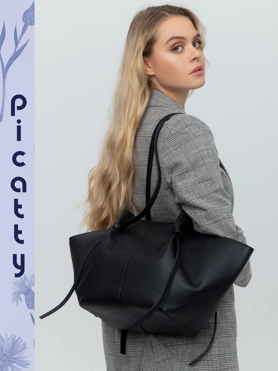Сумка шоппер Picatty искусственная кожа черный купить,NaN