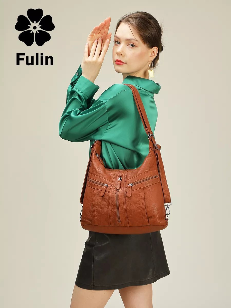 Сумка кросс-боди FULIN натуральная кожа коричневый купить,NaN