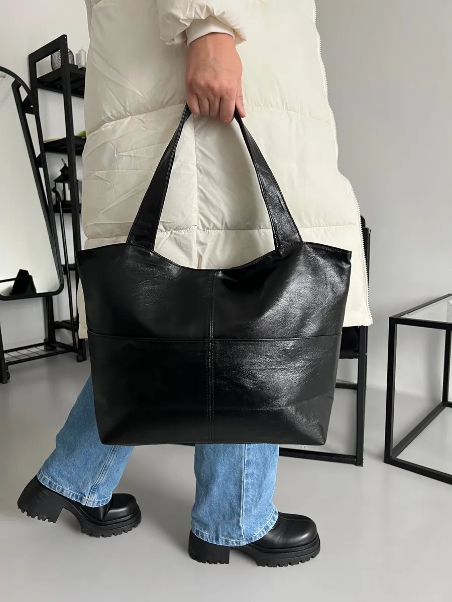Сумка шоппер beauty bags экокожа черный купить,NaN