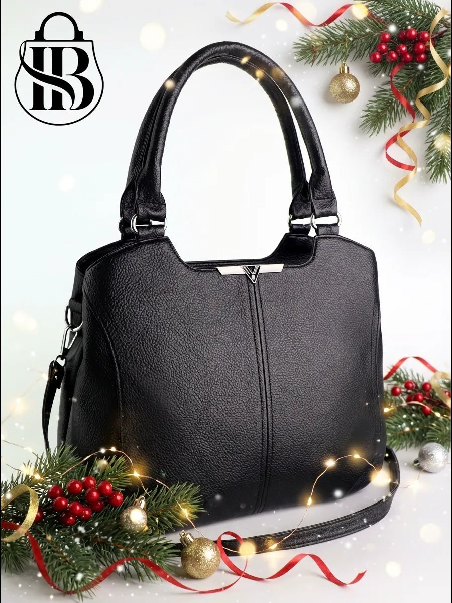 Сумка шоппер ICONIC BAGS искусственная кожа черный купить,NaN