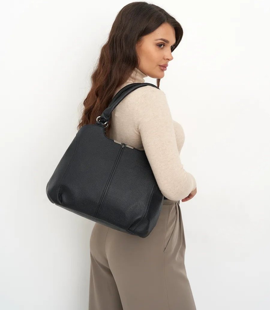 Сумка шоппер ICONIC BAGS искусственная кожа черный купить,NaN