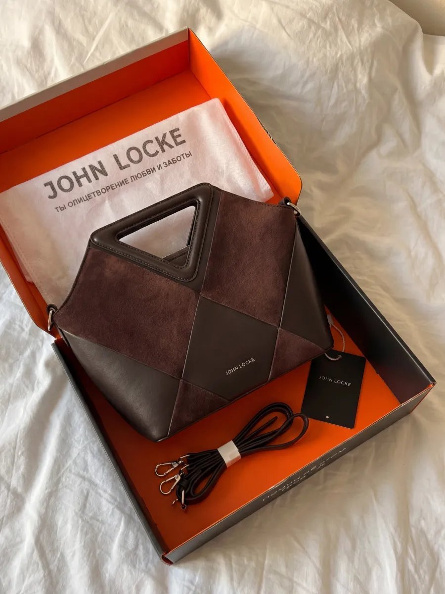 Сумка кросс-боди JOHN LOCKE экокожа коричневый купить,NaN
